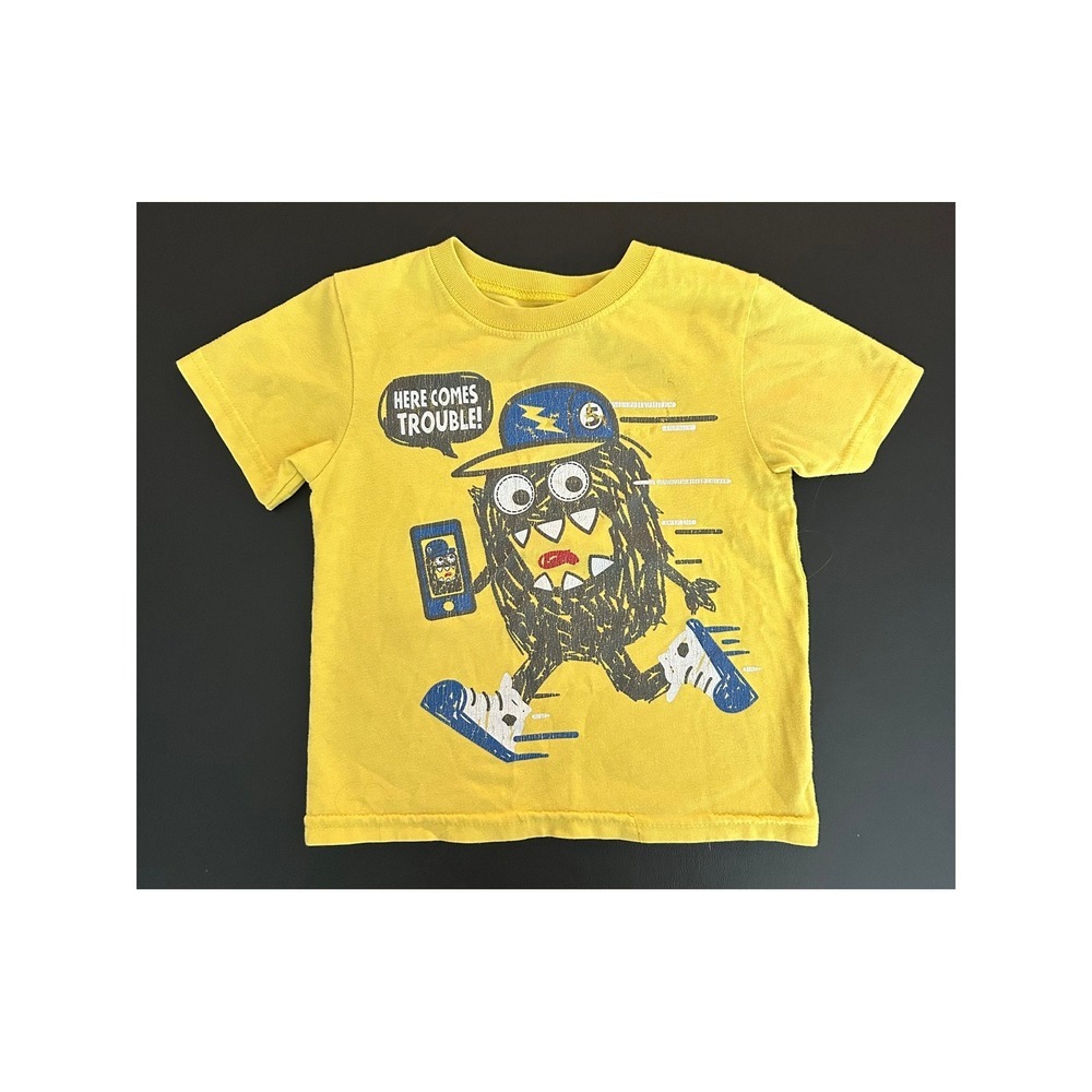 Garanimals Boys Yellow Monster Graphic T-Shirt Here Comes Trouble 2T (1321)